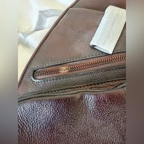 Men's Brown Leather Sling Belt Bag - Picture 4 of 6